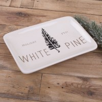 тарілка керамічна квадратна  " white pine""