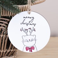 Подвеска деревянная meowy christmas