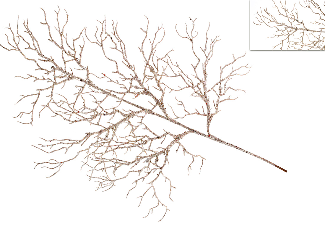 Декоративна гілка Корал 72см, колір - шампань 