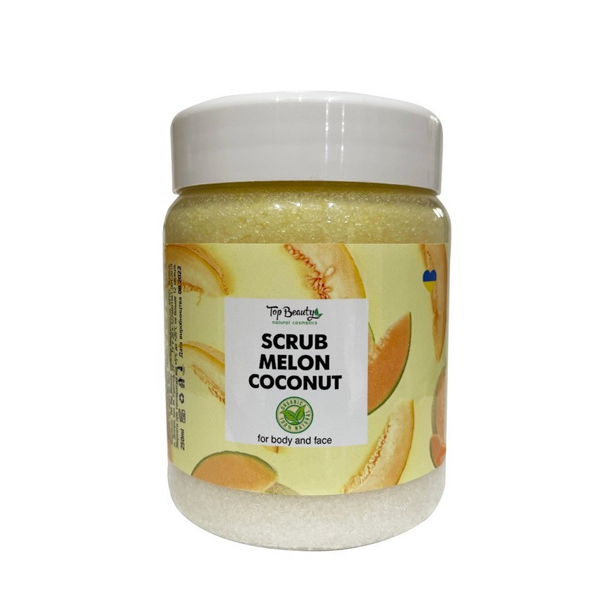 Скраб для лица и тела Top Beauty Melon с ароматом дыни и кокосовым маслом